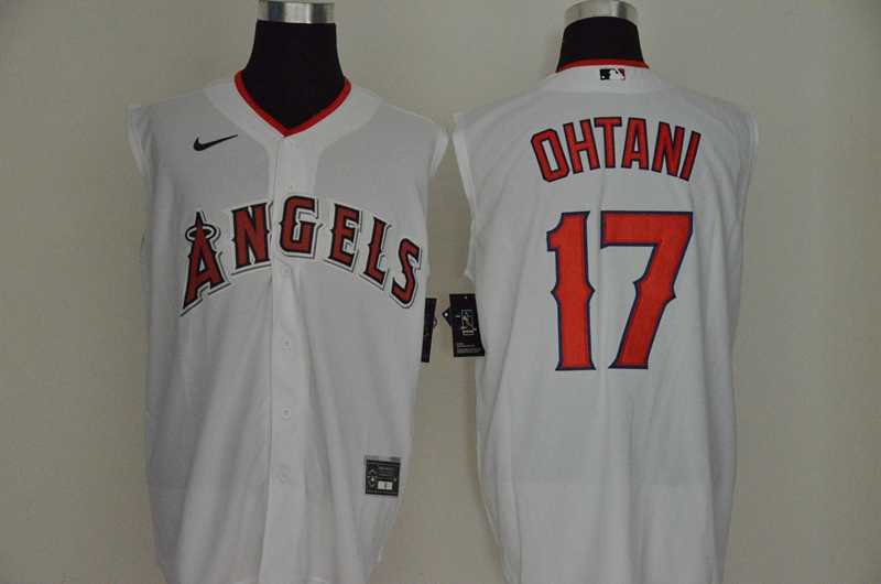 Angels 17 Shohei Ohtani White Nike Cool Base Sleeveless Jersey,We sell and wholesale Angels 17 Shohei Ohtani White Nike Cool Base Sleeveless Jersey on line form chian!